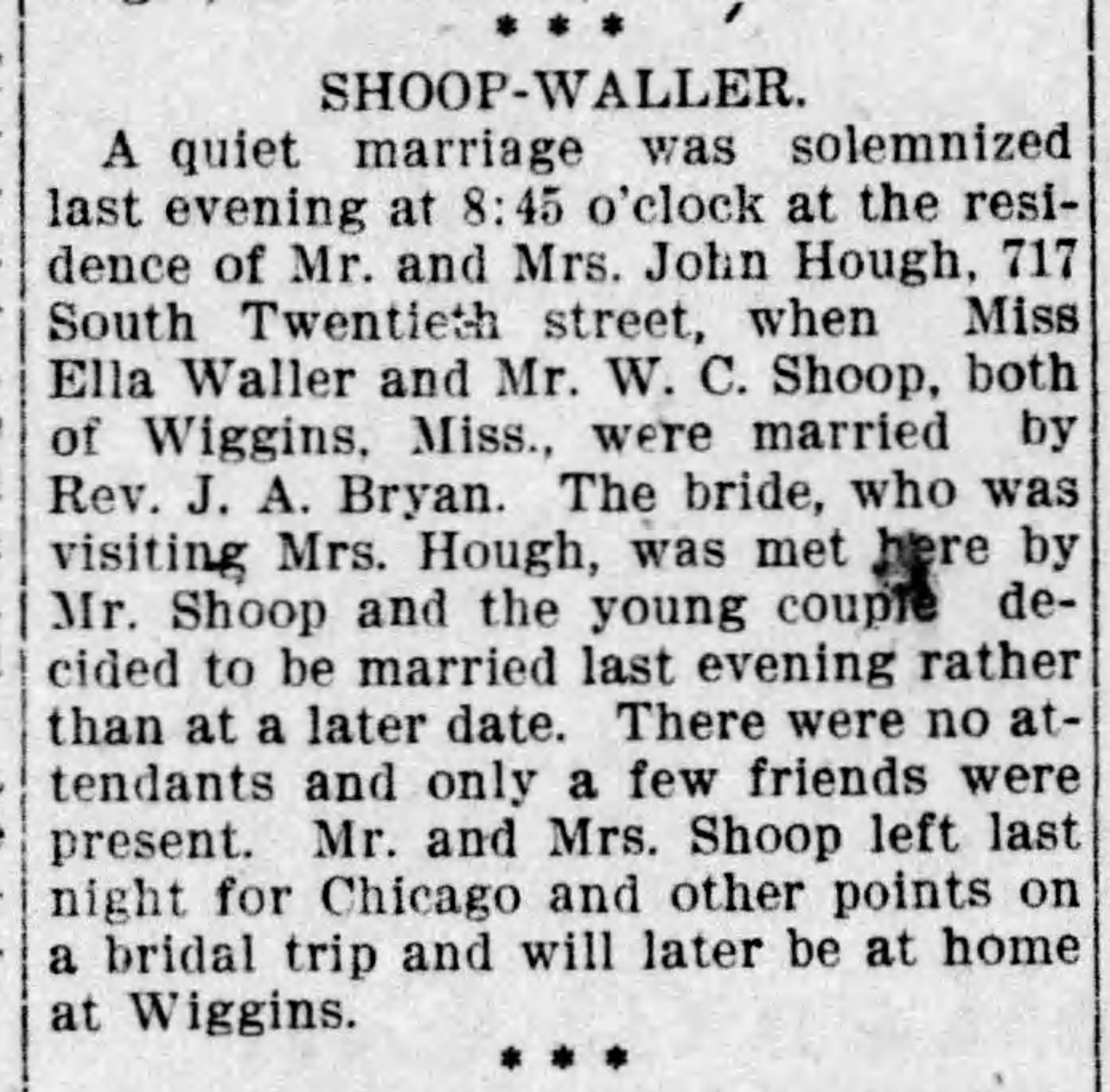 Ella Waller-W.C. Shoop